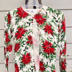 A2  Tabi Vintage - B'ful cardigan  w/bejeweled flowers - super soft and stretchy